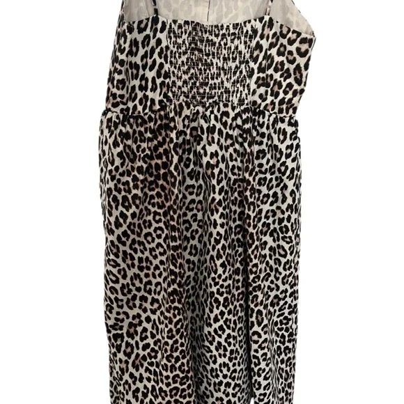 H & M Animal Print Midi Boho beach Linen Blend summer comfort dress - Picture 3 of 5